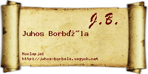 Juhos Borbála névjegykártya